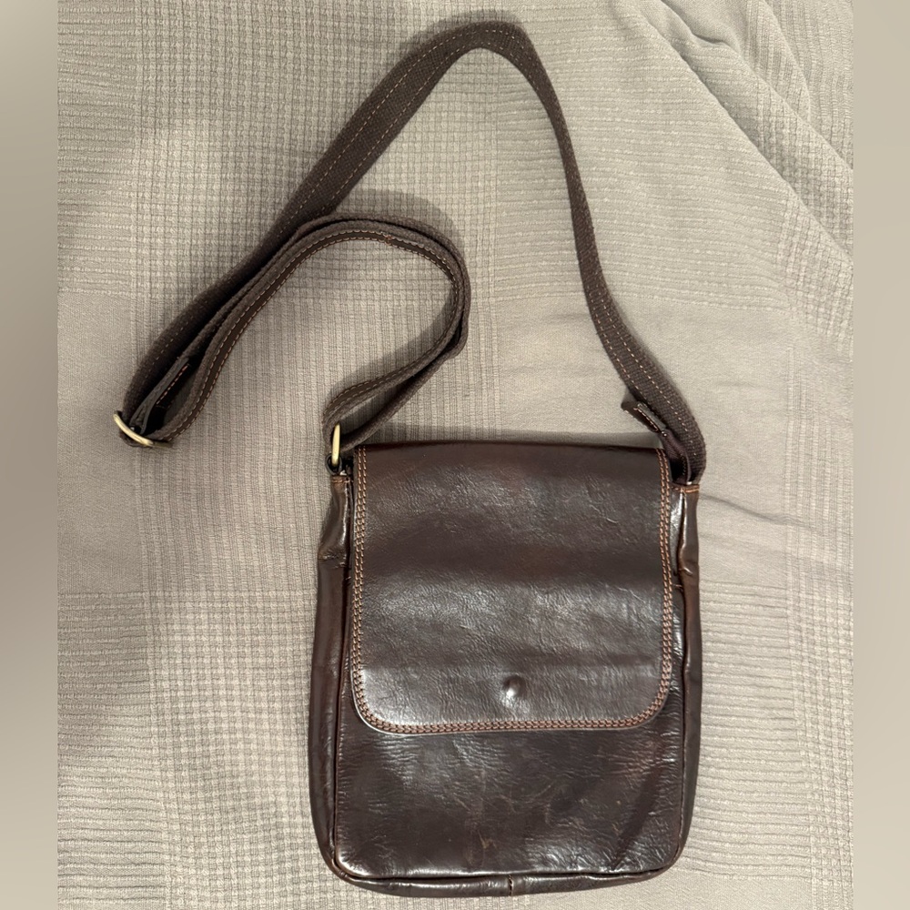 Vintage Genuine Leather Vera Pelle Men's crossbody Bag